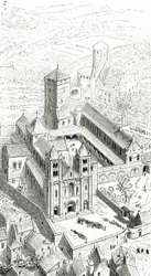 View of the Abbey of Cluny and the Carolingian Cathedral